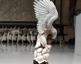 Moose antler carving eagle sculpture For gift