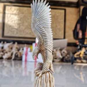 Moose antler carving eagle sculpture For gift