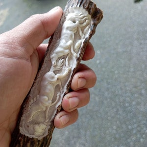 Deer antler carving knife handle deer