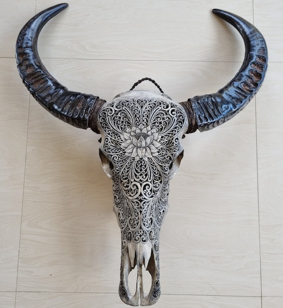 Intricately Carved Buffalo Skulls Lotus Intricately Carved Buffalo Skulls Lotus