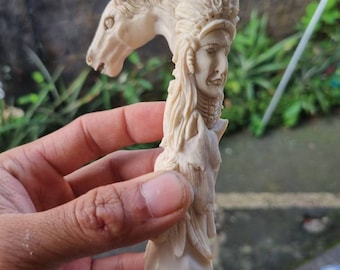 Deer antler carving knife handle indian