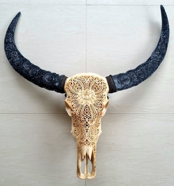 Intricately Carved Buffalo Skulls Lotus Intricately Carved Buffalo Skulls Lotus
