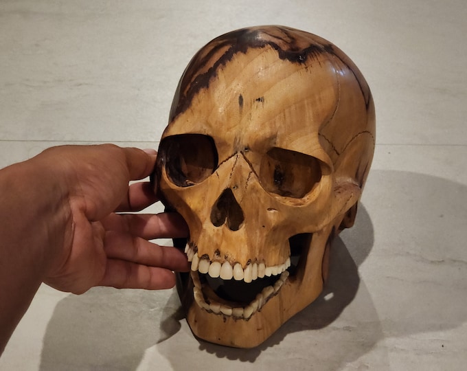 Skull art Wood Carving skull