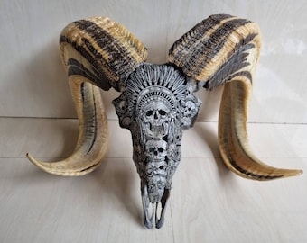 carve ram skull Indian