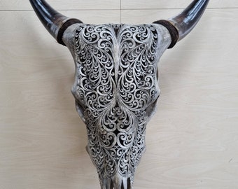 carved cow skull hart