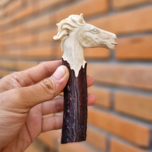 Antler Carving Knife Handle: Horse Head Design
