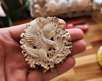 Antler carving eagle for accesorie