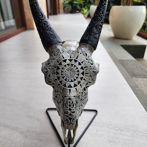 Boho Chic goat Skull Table Display Stand