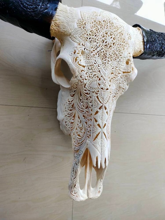 Intricately Carved Buffalo Skull Mandala Intricately Carved Buffalo Skull Mandala