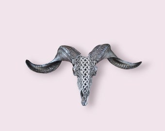carve ram skull carving celtic with patern