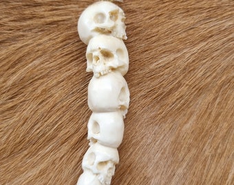 Deer antler carving skull pendant