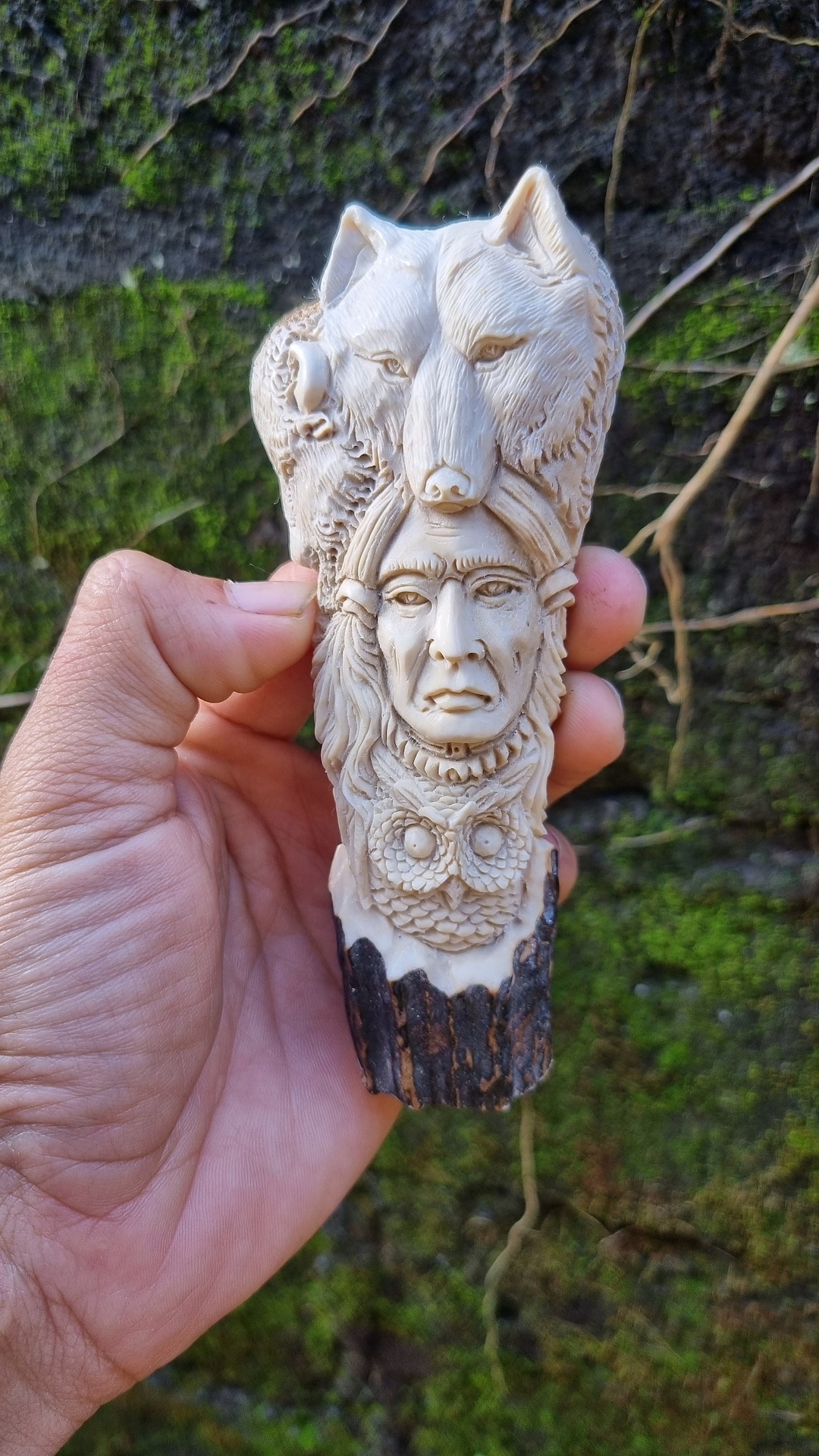 Deer Antler Carving Indian Relieft for Handle - Etsy