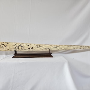 Art object bone carving Sword fish dragon