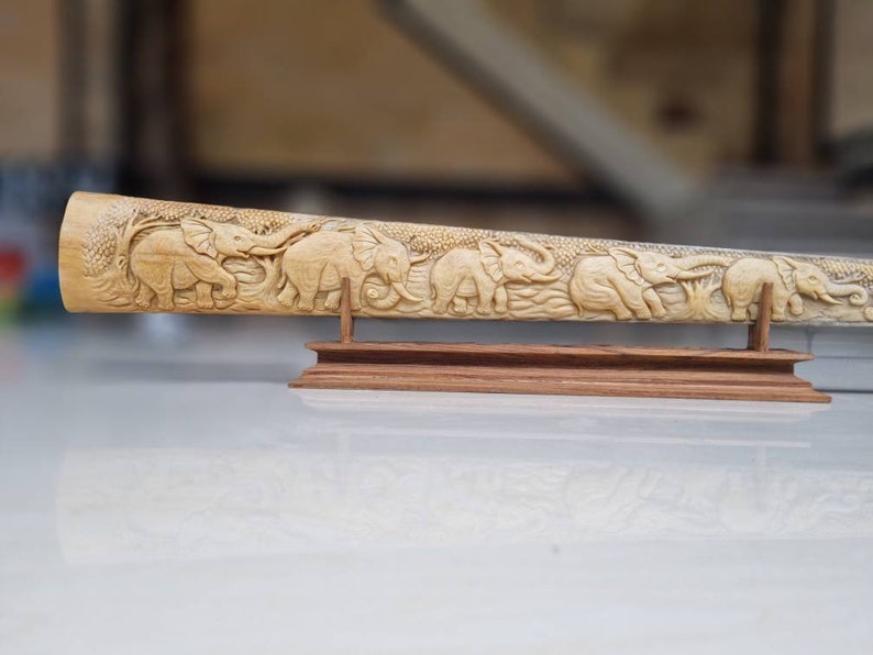 Bone Carving Swordfish Nose Elephant Groupe Etsy