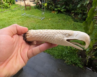 Deer antler carving eagle for handle