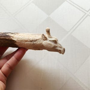 Deer antler carving knife handle giraffe