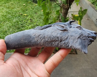 Knife Handle deer in black buffalo horn