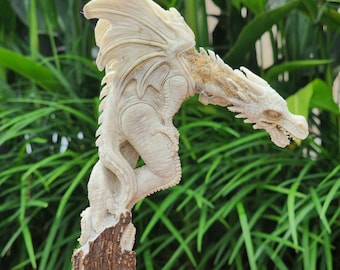 Deer antler statue dragon