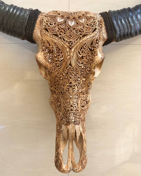 Intricately Carved Buffalo Skull Mandala Intricately Carved Buffalo Skull Mandala