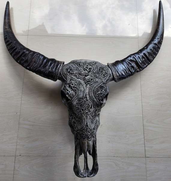 Intricately Carved Buffalo Skulls Dragons Intricately Carved Buffalo Skulls Dragons