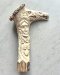 Hand Carved Deer Antler Cane Handle – Wolf, Chief, Eagle Designs product logo