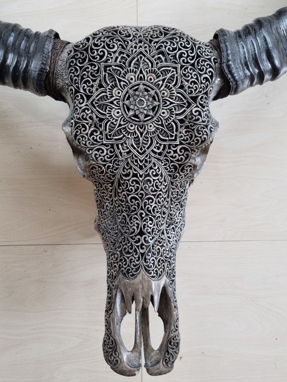 Intricately Carved Buffalo Skull Mandala Intricately Carved Buffalo Skull Mandala