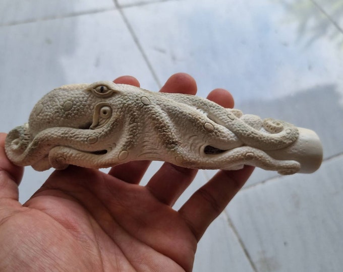 moose antler carving octopus