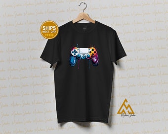 Gamer graphic tees, Gaming themed shirts, Video game enthusiast apparel, Gamer lifestyle t-shirts, Gaming console designs, Esports Inspired