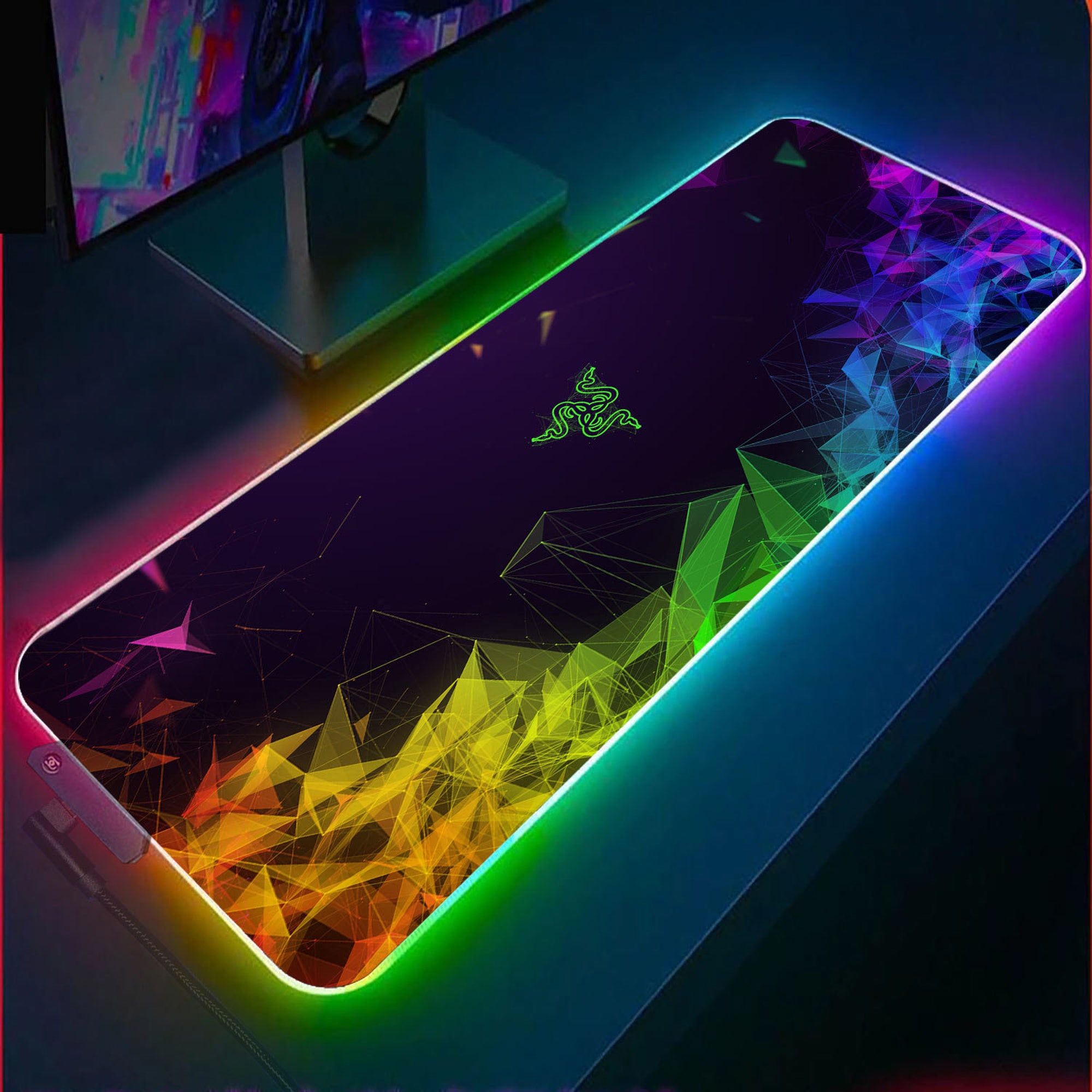 Digital Art RGB Gaming Desk Mat, Anime RGB Gaming Desk Pad, Gaming Mouse Pad