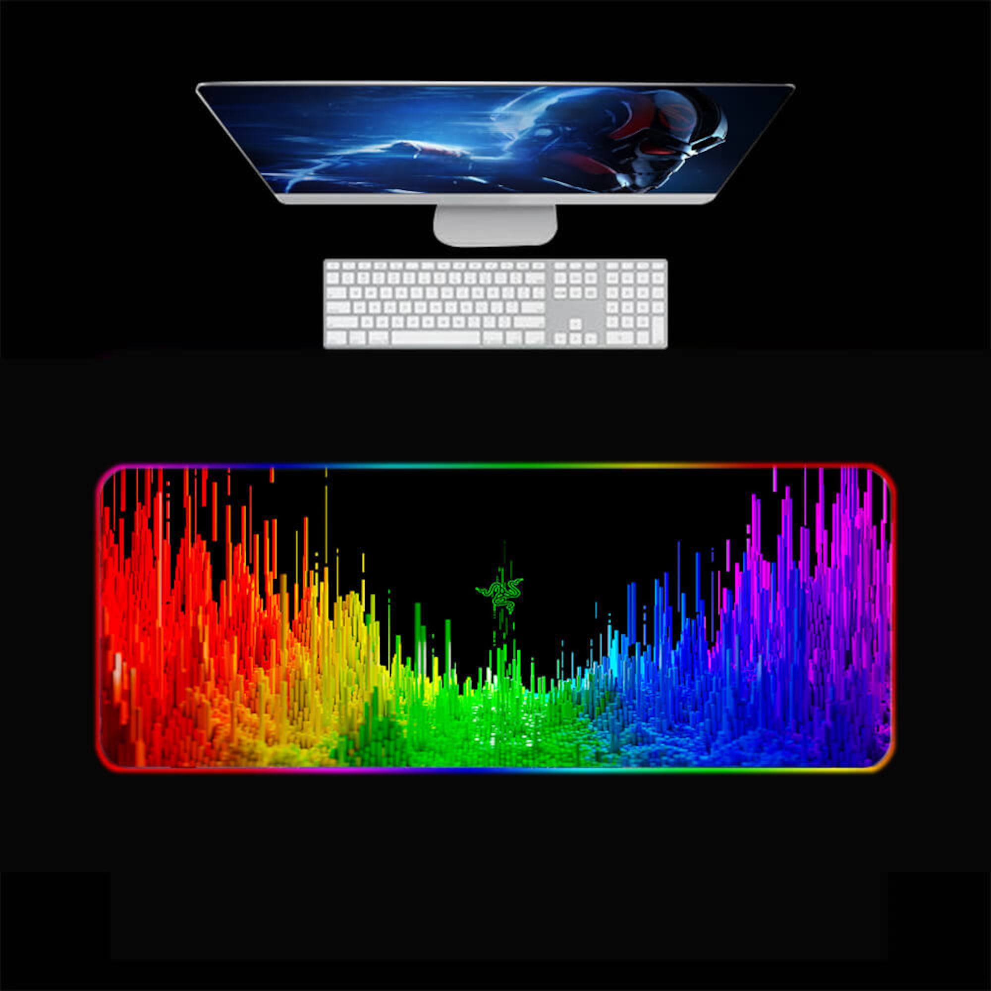 Digital Art RGB Gaming Desk Mat, Anime RGB Gaming Desk Pad, Gaming Mouse Pad