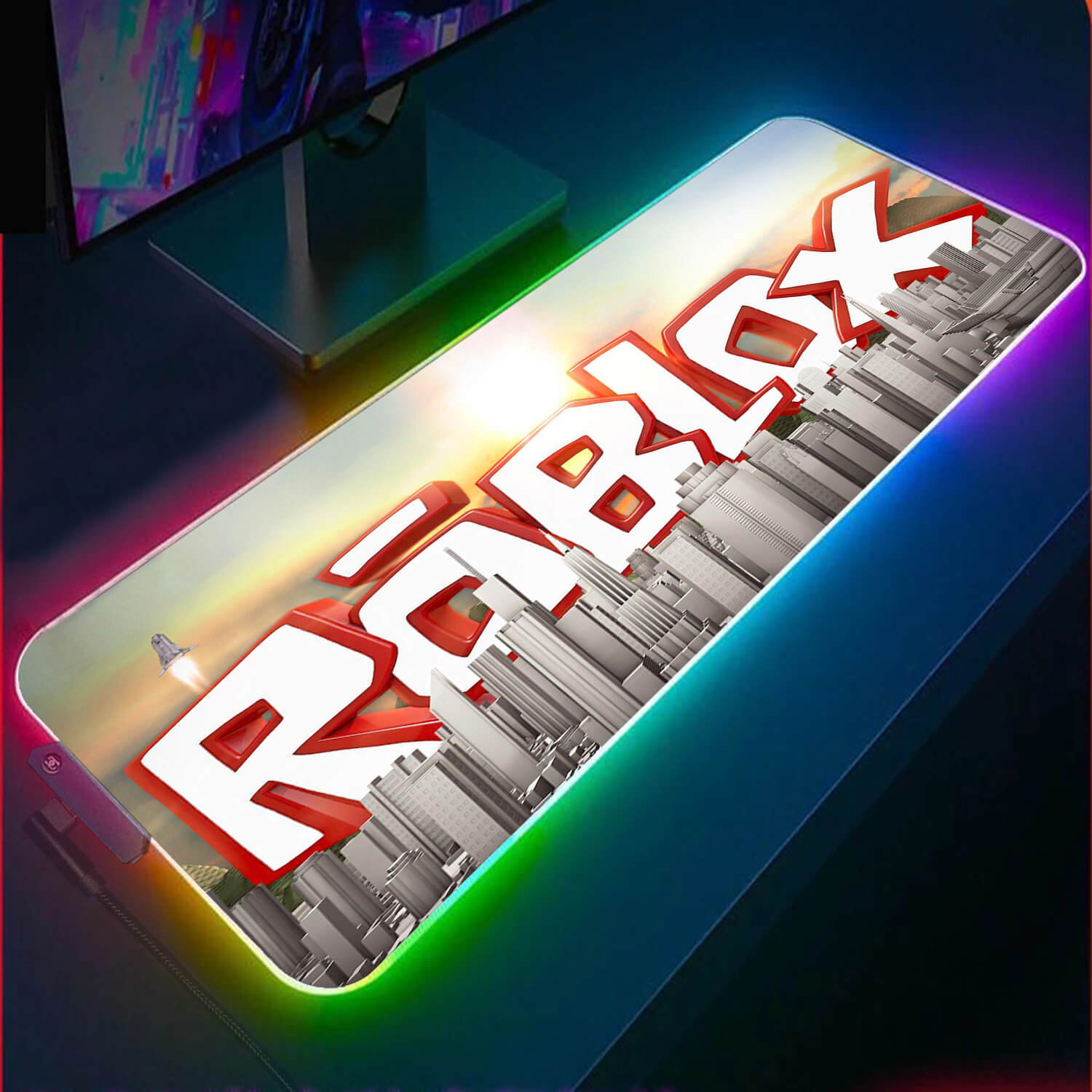 Roblox RGB Gaming Mouse Pad, RGB Gaming Desk Pad, Gaming Desk Mat, Led
