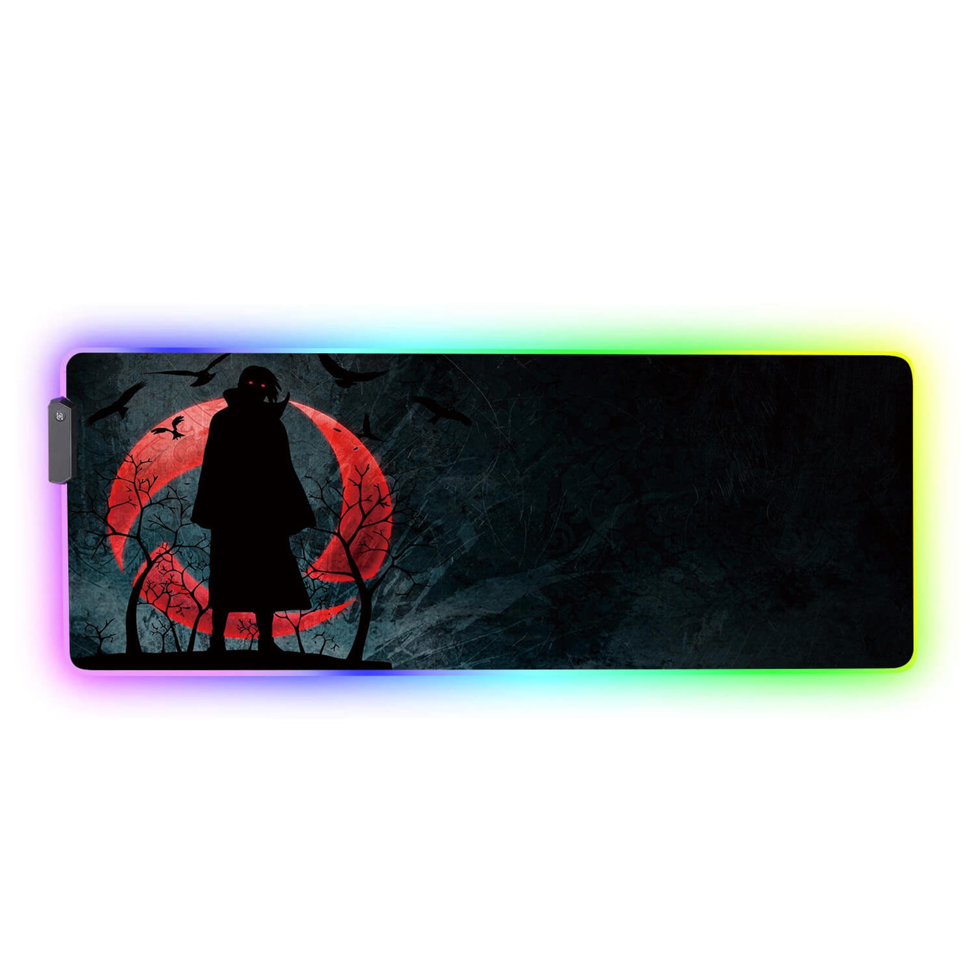 Itachi RGB Gaming Mouse Pad, Anime RGB Gaming Desk Pad, Akatsuki Gaming Desk Mat