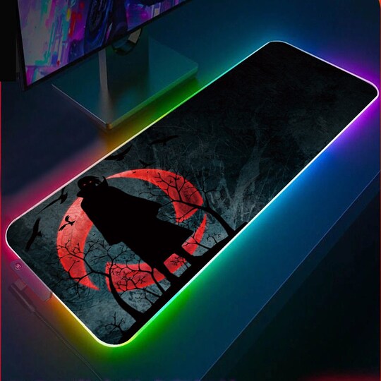 Itachi RGB Gaming Mouse Pad, Anime RGB Gaming Desk Pad, Akatsuki Gaming Desk Mat