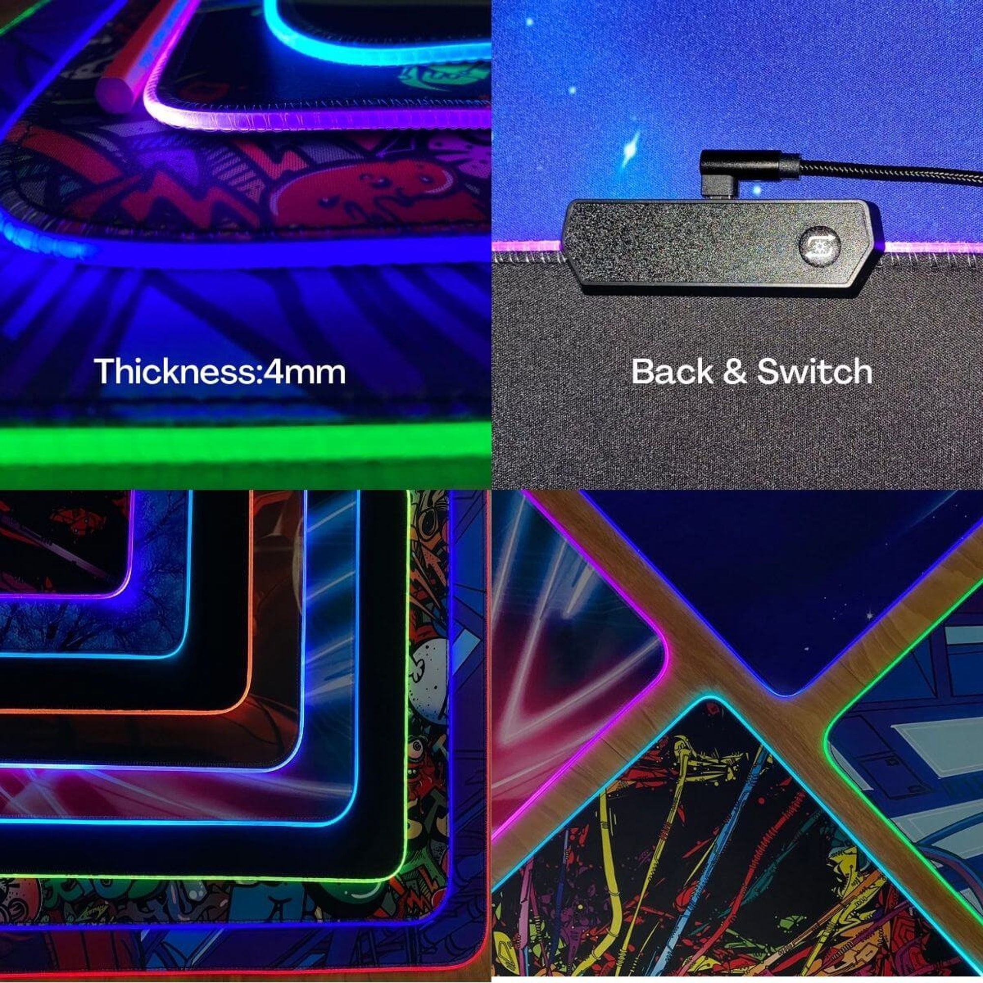 World Map RGB Gaming Mouse Pad, RGB Gaming Desk Pad, Gaming Mouse Pad