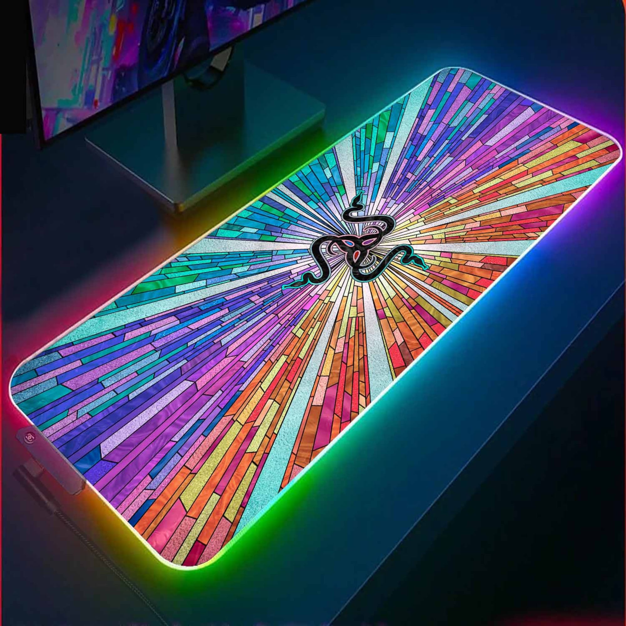 Digital Art RGB Gaming Desk Mat, Anime RGB Gaming Desk Pad, Gaming Mouse Pad