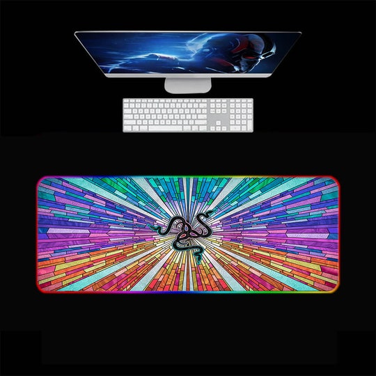 Disover Digital Art RGB Gaming Desk Mat, Anime RGB Gaming Desk Pad, Gaming Mouse Pad