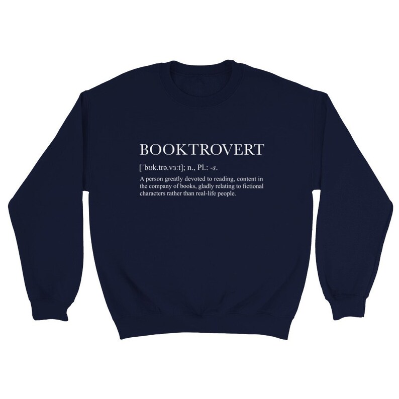 Booktrovert Sweatshirt With Dictionary Definition Etsy Hong Kong