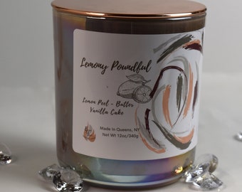 Lemony Poundful 12oz.  Lemon Scented Container Candle,  Soy Coconut Wax