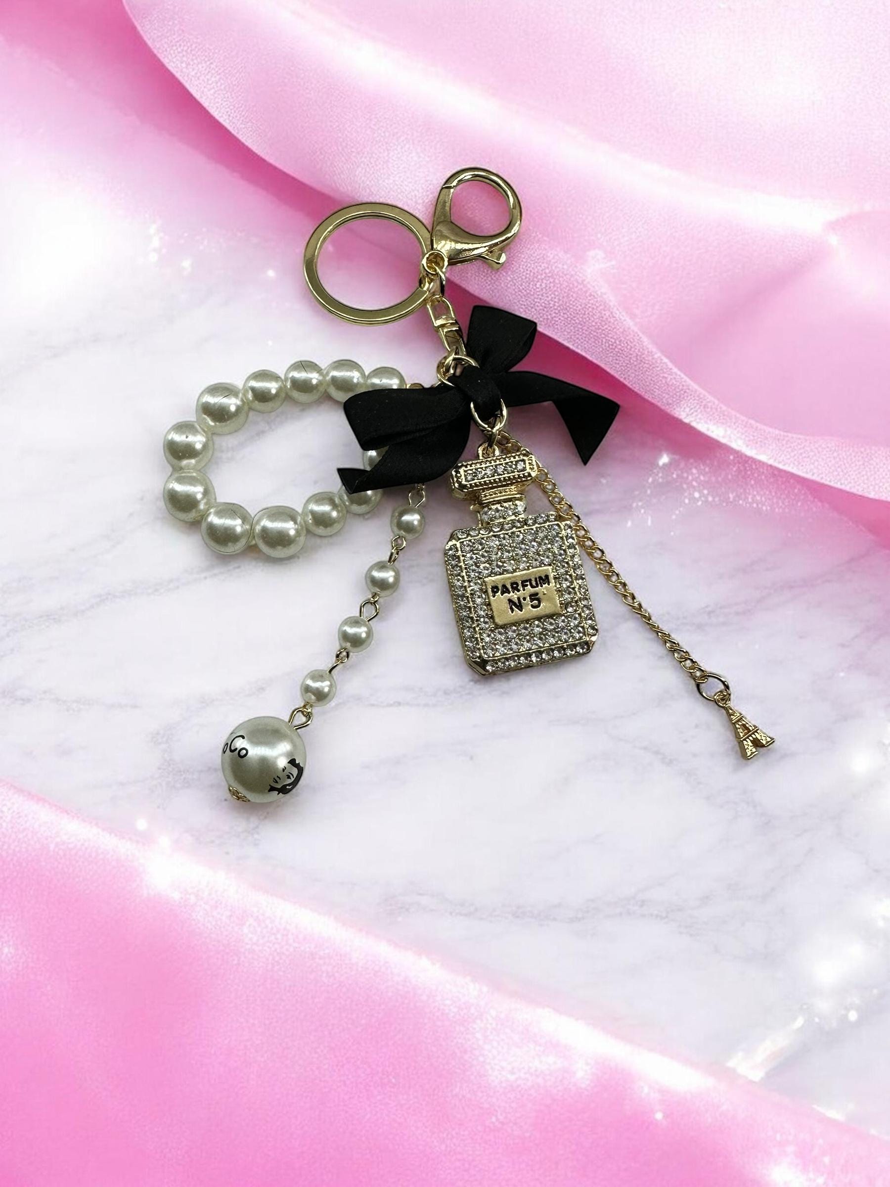 CHANEL Black Ribbon Charm with Gold N°5 Bottle Pendant Chanel CHANEL Perfume Bottle Necklace No.5 Gold Plated  main image 3