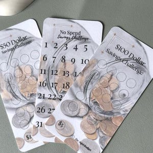 Conjunto de inicio para el desafío del ahorro: Trío: 50 dólares, 100 dólares y un conjunto de seguimiento de gastos sin gastos. Tarjetas de presupuesto para ahorrar dinero.