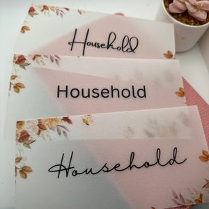Inserciones personalizadas para sobres de presupuesto A6: separadores de efectivo laminados en vitela mate / Accesorios para carpetas de sobres personalizados para el llenado de efectivo