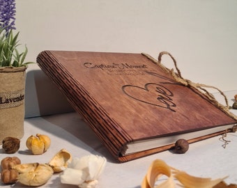 Wood Photo Album, Wooden Memory Book , Personalized, Scrapbook, Valentines Day Gift , Eco Friendly Gift, Family Memory Book,