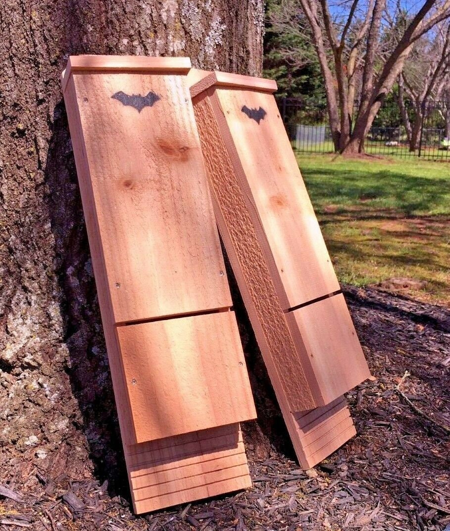 TWO PACK - Single Chamber Cedar Bat House Box - Red Cedar - All-Natur…