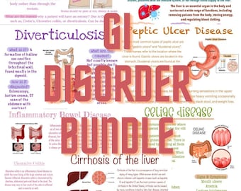 GI disorder notes bundle - study guide - digital download