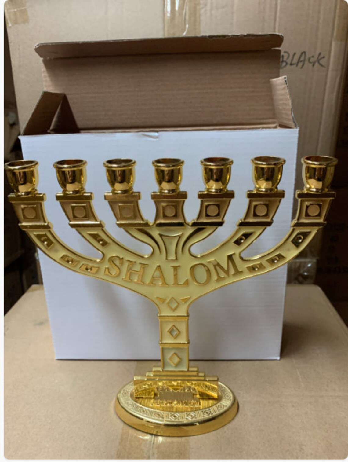 Beautifully Designed Shalom Menorah 8 In Height and Etsy