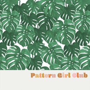 Monstera Palm Print Tropical Seamless Repeat Pattern Boho Neutral for Commercial Use