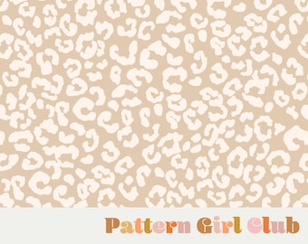 Leopard Print coordinates with Football Seamless Repeat Pattern Boho Neutral for Commercial Use