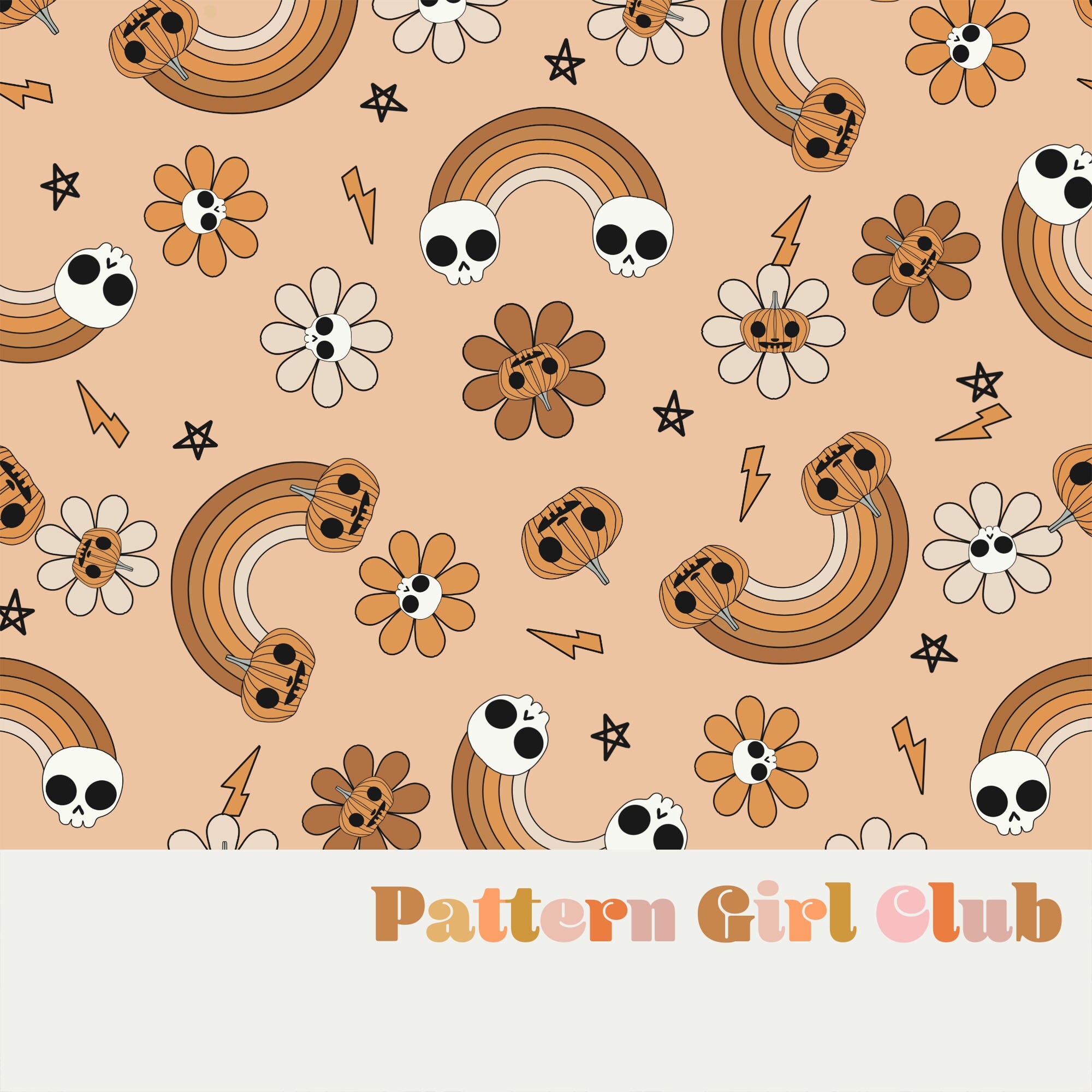 Halloween rainbows boho muted neutral seamless repeat pattern  etsy Halloween rainbows boho muted neutral seamless repeat pattern  etsy