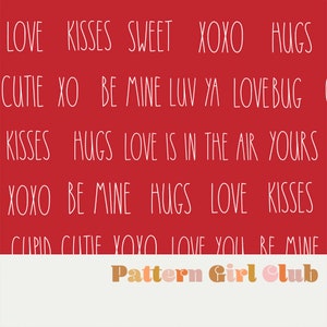 Farmhouse Valentines Seamless Repeat Pattern for Commercial Use