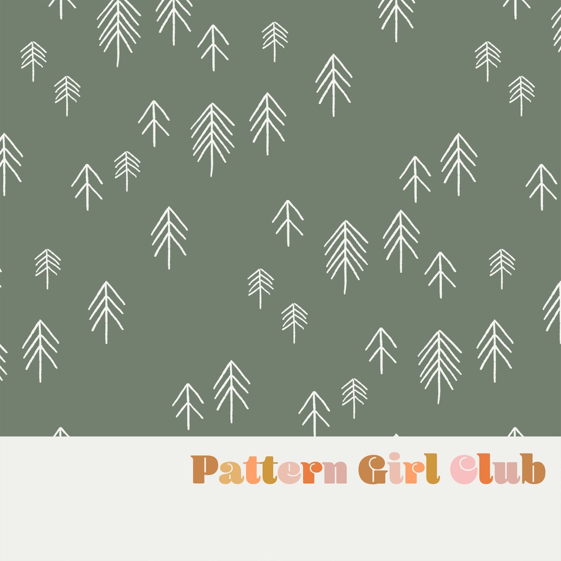 Pine Tree Sage Green Christmas Holiday Seamless Repeat Pattern Etsy